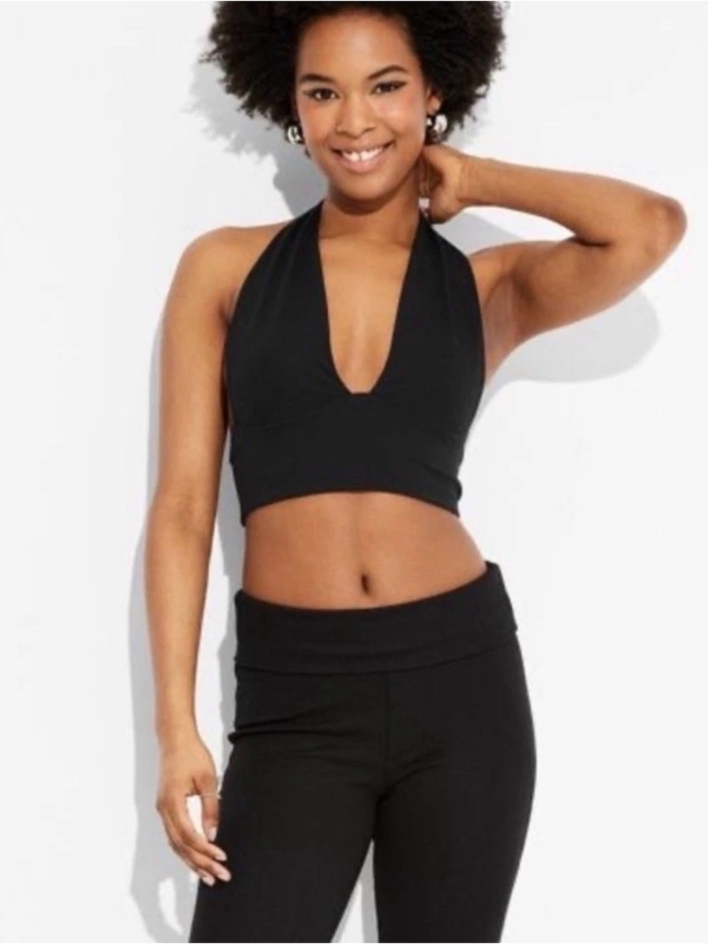 Wild Fable ButterBliss Halter LOW cut top  Sz L  NWT